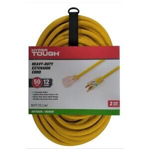 Contractor Grade 12 Gauge 50ft Indoor& Outdoor Heavy Duty Extension Cord